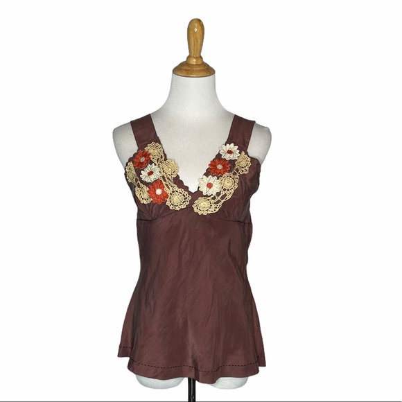 Free People 100%Silk Crochet Tank Blouse app s - Picture 12 of 14